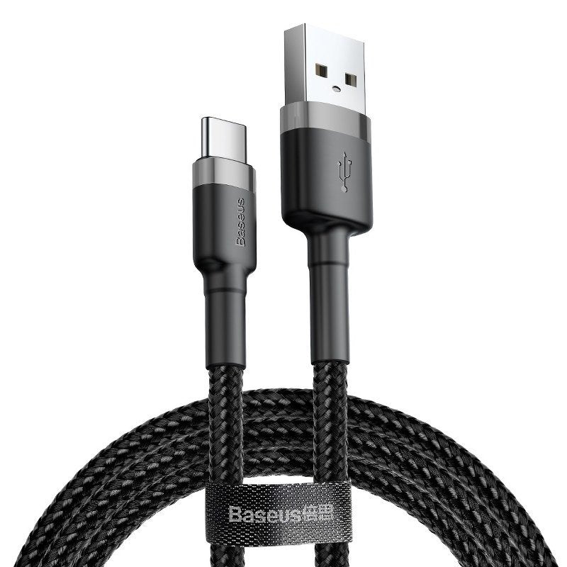 Baseus Cafule Cable Type - C 2A - Καλώδιο Δεδομένων και Φόρτισης Type - C 3M - Black / Grey - CATKLF - UG1