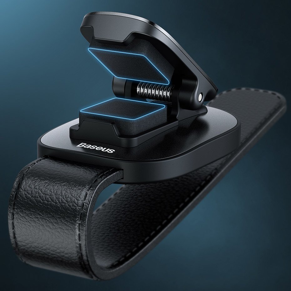 Baseus Platinum Vehicle Eyewear Clip Clamping Type - Βάση Στήριξης Γυαλιών για το Σκίαστρο - Silver - ACYJN - B0S