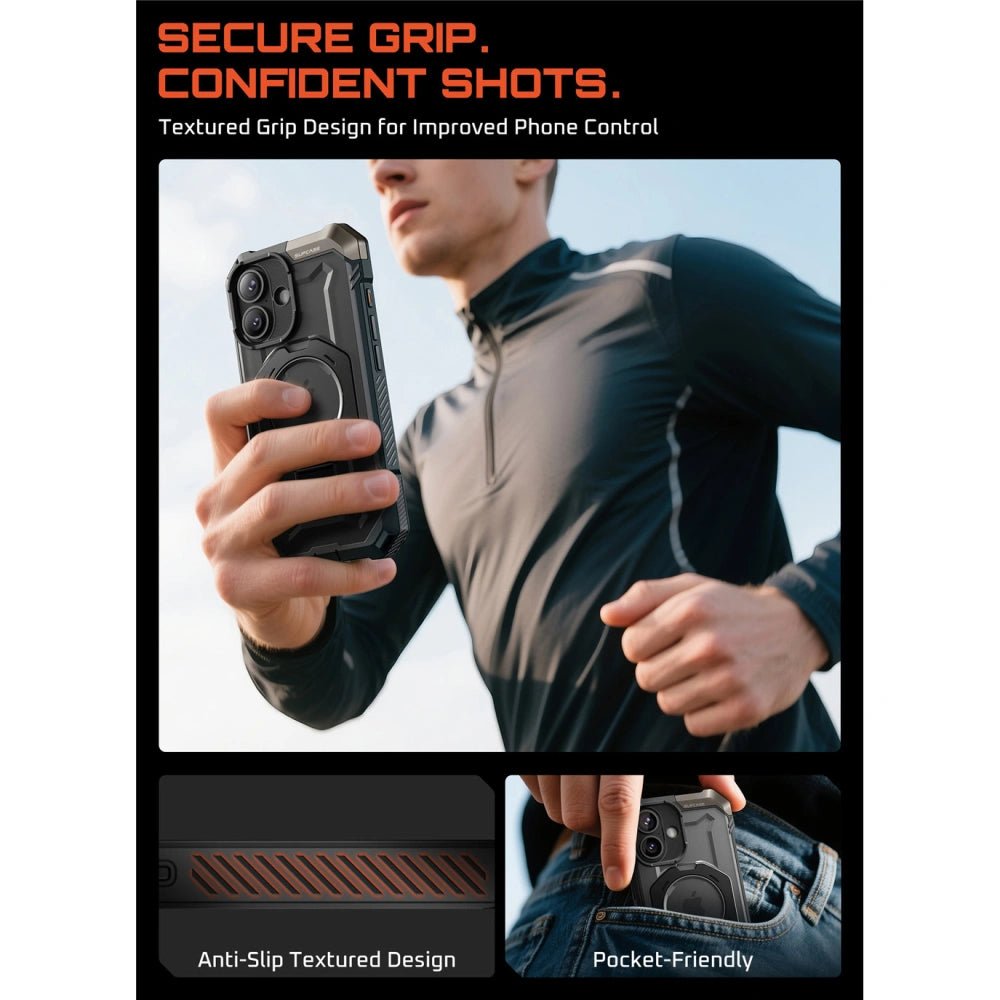 Supcase iPhone 17 - UB Grip Mag - Σκληρή Θήκη με MagSafe και Stand - Black