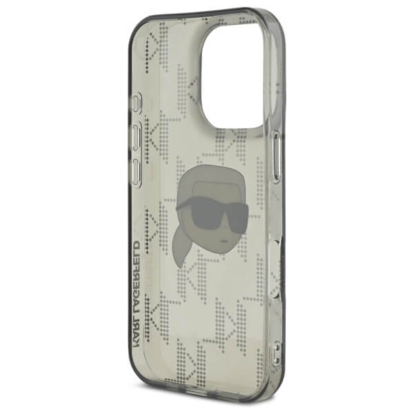 Karl Lagerfeld iPhone 16 Pro - IML Karl Head Electroplated - Σκληρή Θήκη με Πλαίσιο Σιλικόνης - Black - KLHCP16LHKLPKHK