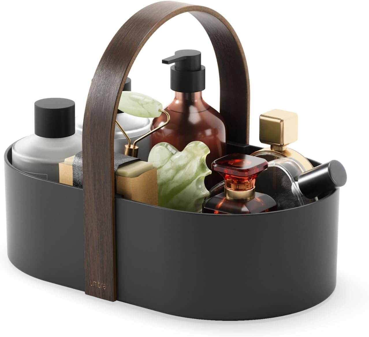 Umbra Bellwood Caddy Κουτί Αποθήκευσης - Οργάνωσης με Ξύλινη Λαβή - Black / Walnut