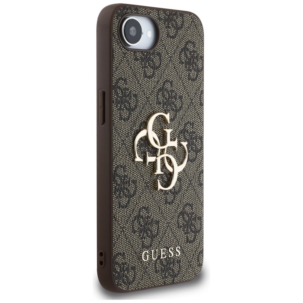 Guess iPhone 16e - 4G Big Logo - Θήκη με Επένδυση Συνθετικού Δέρματος - Brown - GUHCPSE44GMGBR
