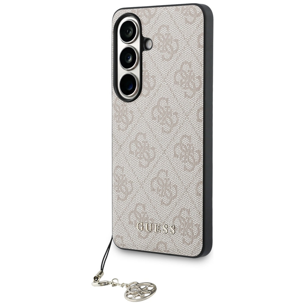 Guess Samsung Galaxy S26 - Θήκη με Επένδυση Συνθετικού Δέρματος και MagSafe - 4G Classic Logo Charm MagSafe - Pink