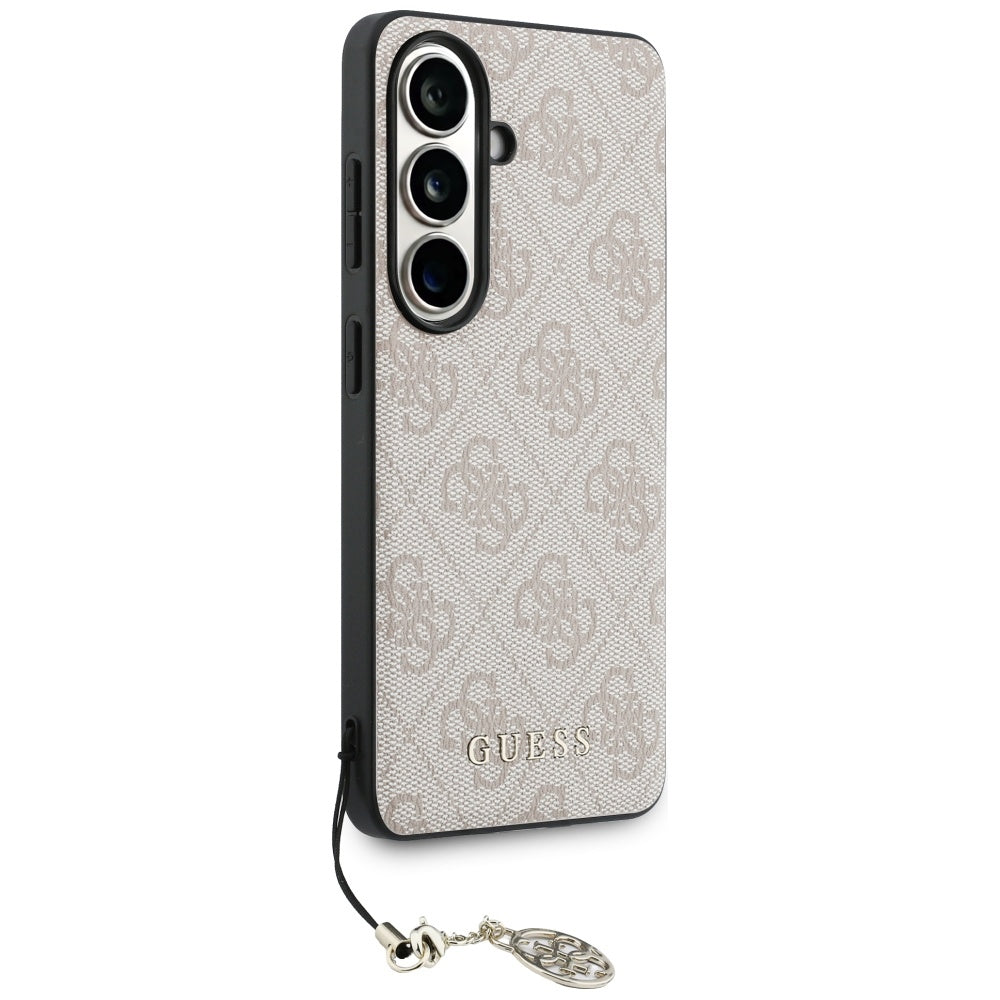 Guess Samsung Galaxy S26 - Θήκη με Επένδυση Συνθετικού Δέρματος και MagSafe - 4G Classic Logo Charm MagSafe - Pink