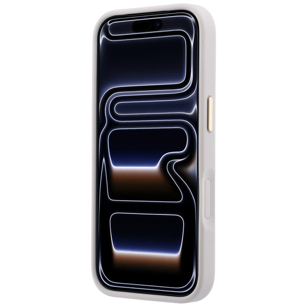 Guess iPhone 17 Pro Max / iPhone 18 Pro Max - Σκληρή Θήκη με Πλαίσιο Σιλικόνης και Επένδυση Συνθετικού Δέρματος - 4G with Stripe Round and Classic Logos MagSafe - Pink