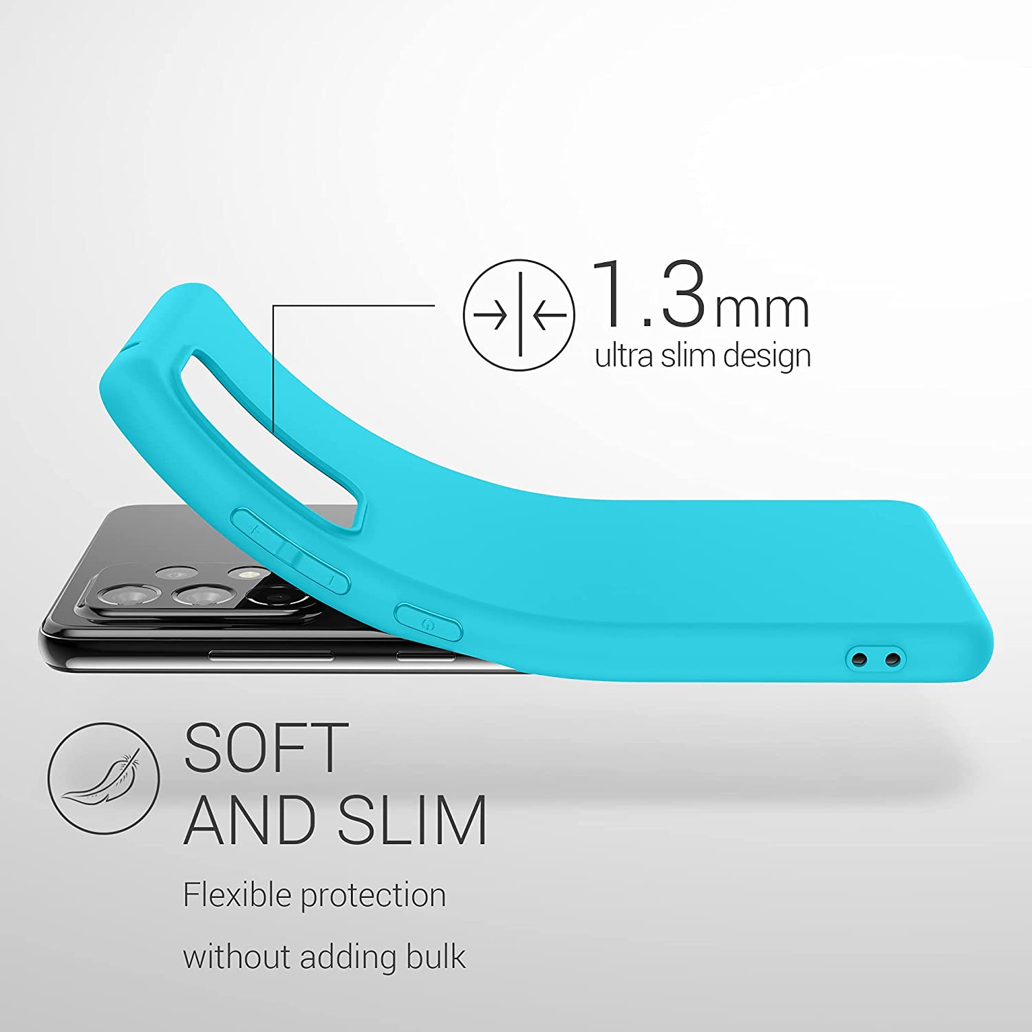 KW Samsung Galaxy A52 / A52 5G / A52s 5G Θήκη Σιλικόνης TPU - Sea Blue - 54346.223