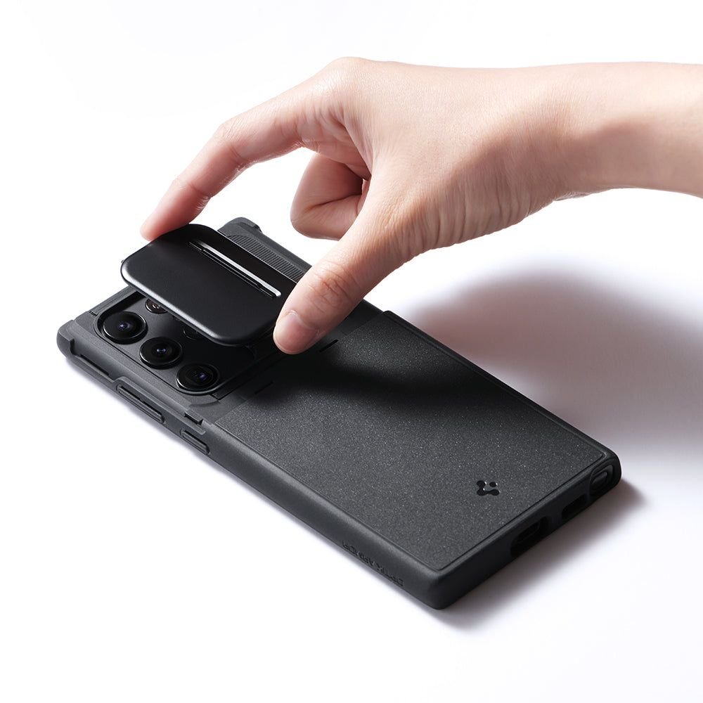 Spigen Samsung Galaxy S22 Ultra Optik Armor Θήκη Σιλικόνης με Κάλυμμα για την Κάμερα - Black