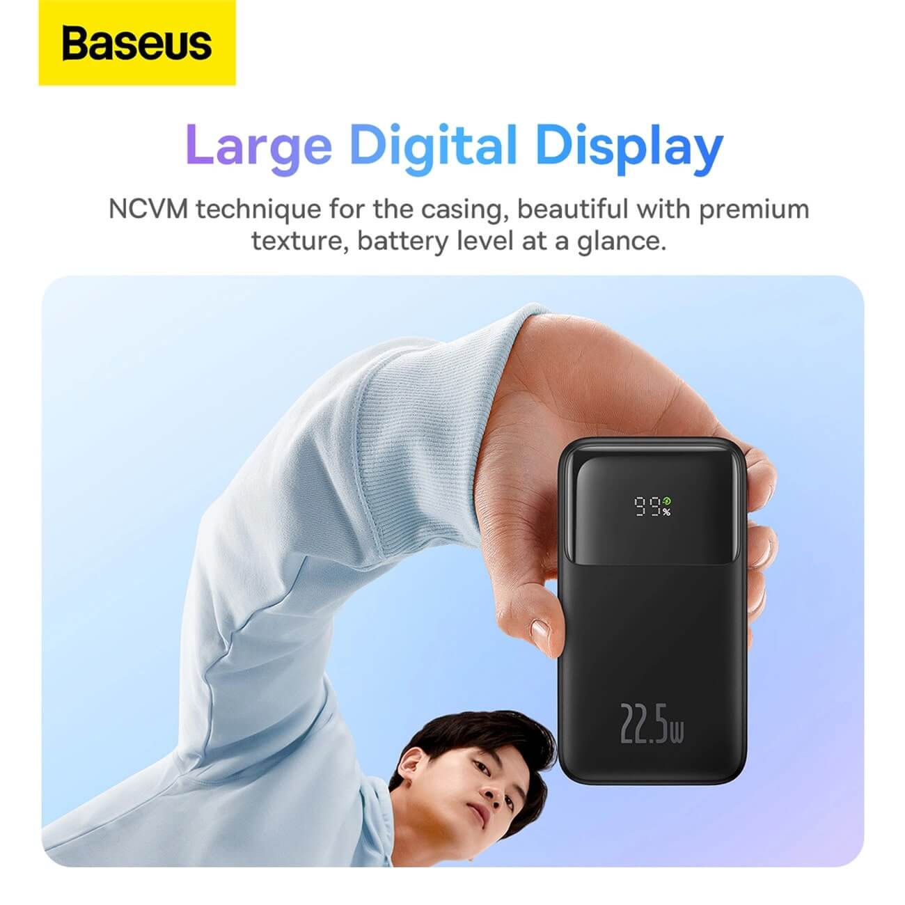 Baseus Comet Series Power Bank 10000mAh 22.5W με Ενσωματωμένα Καλώδια Type - C και Lightning - Black - PPMD020001
