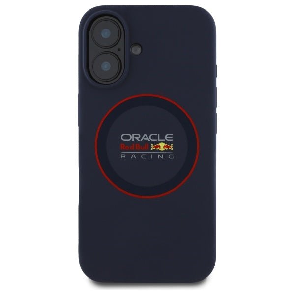 Red Bull iPhone 16 Plus - Silicone Red Ring - MagSafe Σκληρή Θήκη με Πλαίσιο Σιλικόνης - Navy - RBHMP16M24SIILVR