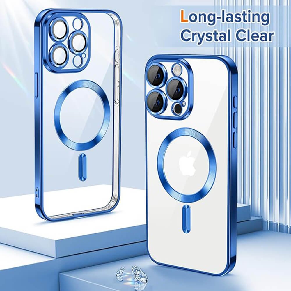 Techsuit iPhone 15 Pro Max - Luxury Crystal MagSafe - Θήκη Σιλικόνης - Deep Blue
