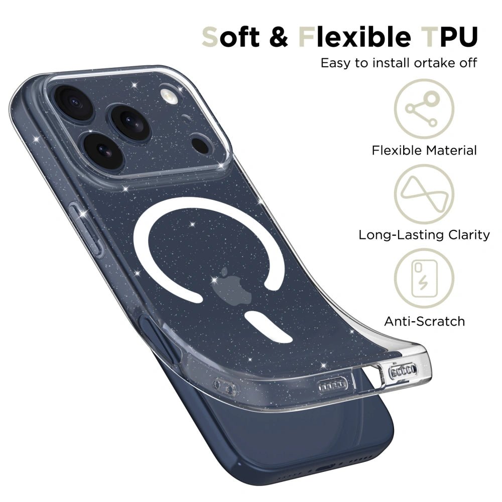 Tech - Protect iPhone 17 Pro Flexair Θήκη Σιλικόνης TPU με MagSafe - Glitter
