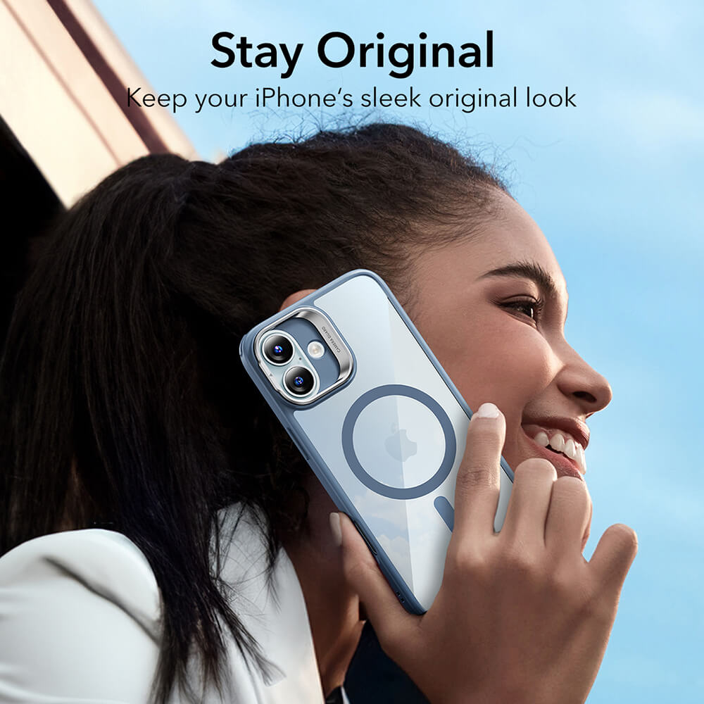 ESR iPhone 16 Classic Hybrid Halolock Kickstand Σκληρή Θήκη με Πλαίσιο Σιλικόνης και MagSafe - Διάφανη / Blue
