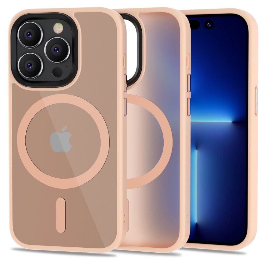 Tech - Protect iPhone 14 Pro Max MagMat Σκληρή Θήκη με Πλαίσιο Σιλικόνης και MagSafe - Matte Pink / Ημιδιάφανη