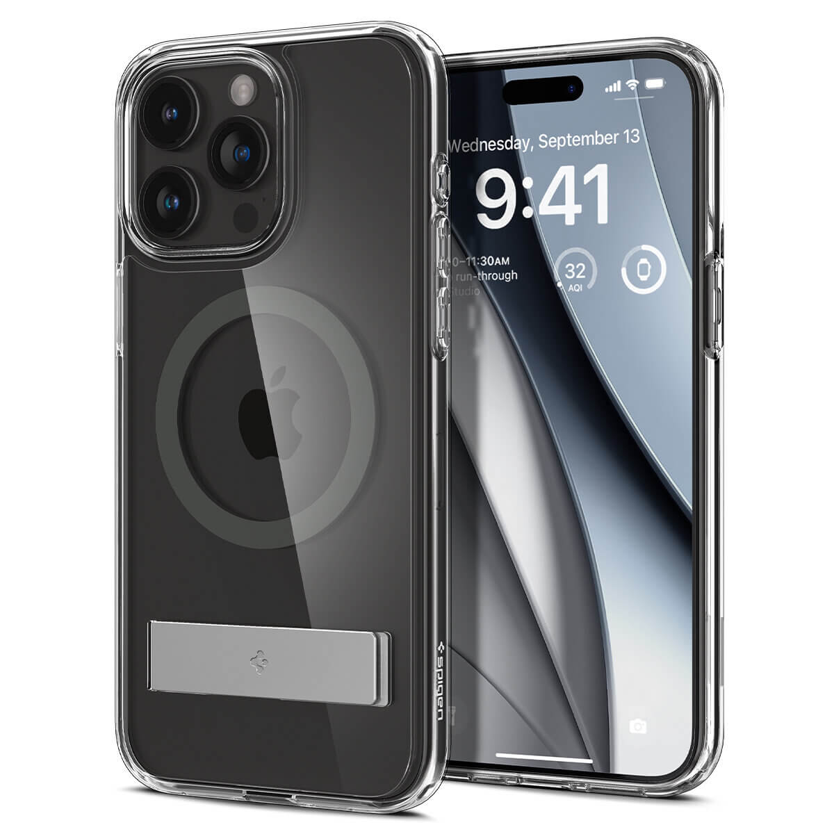 Spigen iPhone 15 Pro Max Ultra Hybrid S MagSafe Σκληρή Θήκη με Πλαίσιο Σιλικόνης και Stand - Graphite