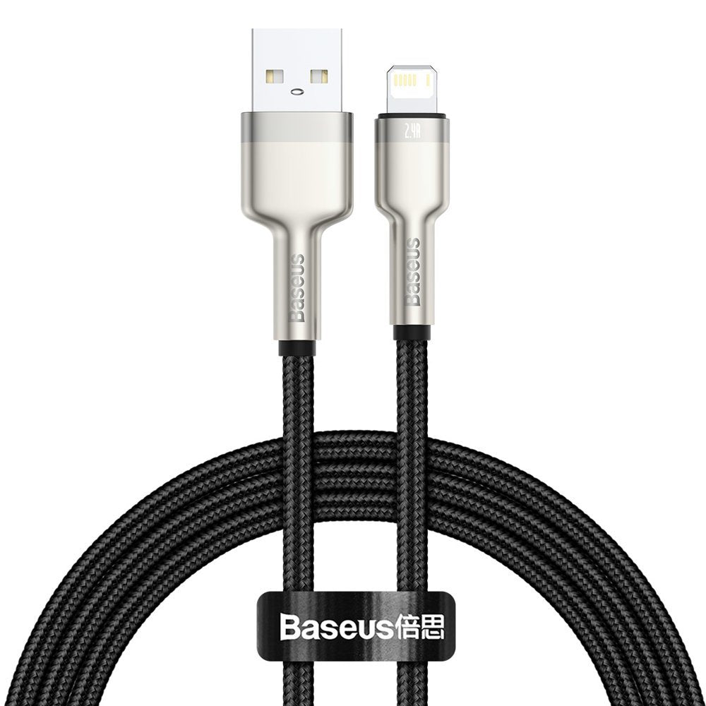 Baseus Cafule Metal Cable Lightning 2.4A - Καλώδιο Δεδομένων και Φόρτισης Lightning 1M - Black - CALJK - A01