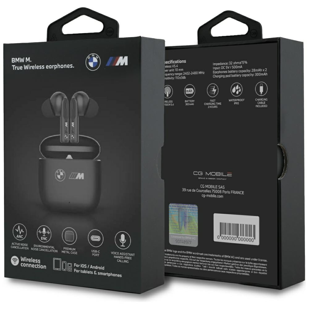 BMW M Metal M Logo Print - Bluetooth 5.4 - Ασύρματα ακουστικά για Κλήσεις / Μουσική - Black