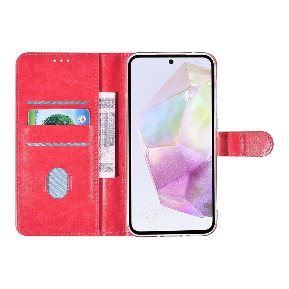 Tuniq Samsung Galaxy A35 5G - Θήκη Πορτοφόλι Stand από Δερματίνη - Ροζ
