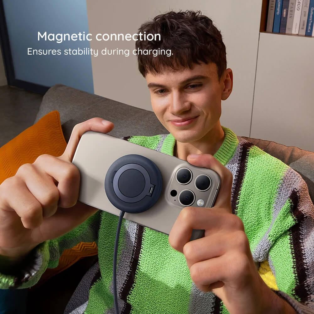 Baseus Simple Mini4 Air 15W Ασύρματος Φορτιστής MagSafe με Βάση - Cosmic Black