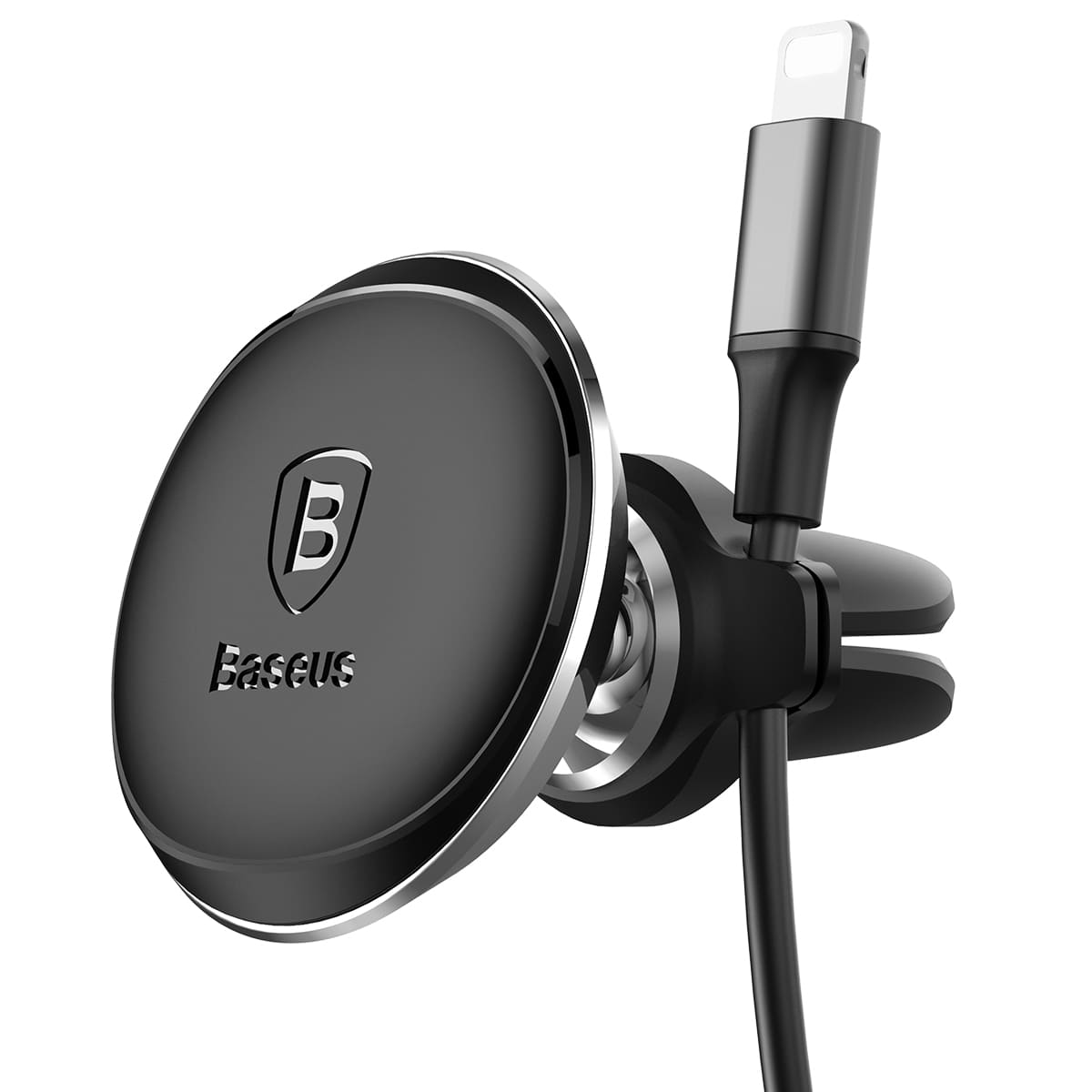 Baseus Magnetic Air Vent Car Mount Holder with Cable Clip - Μαγνητική Βάση Αυτοκινήτου Αεραγωγού με Clip για Καλώδιο - Black - SUGX - A01