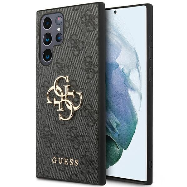 Guess Samsung Galaxy S24 Ultra - 4G Big Metal Logo Θήκη με Επένδυση Συνθετικού Δέρματος - Black - GUHCS24L4GMGGR