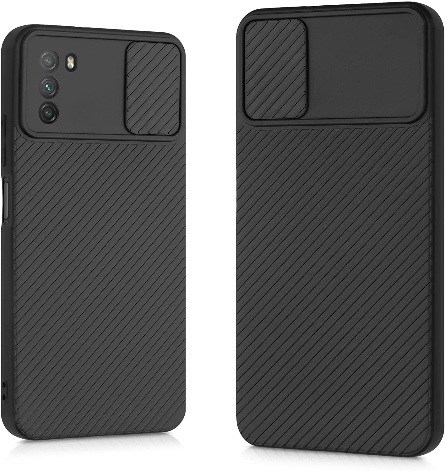 KW Xiaomi Poco M3 Θήκη Σιλικόνης με Κάλυμμα για την Κάμερα - Black - 56366.01