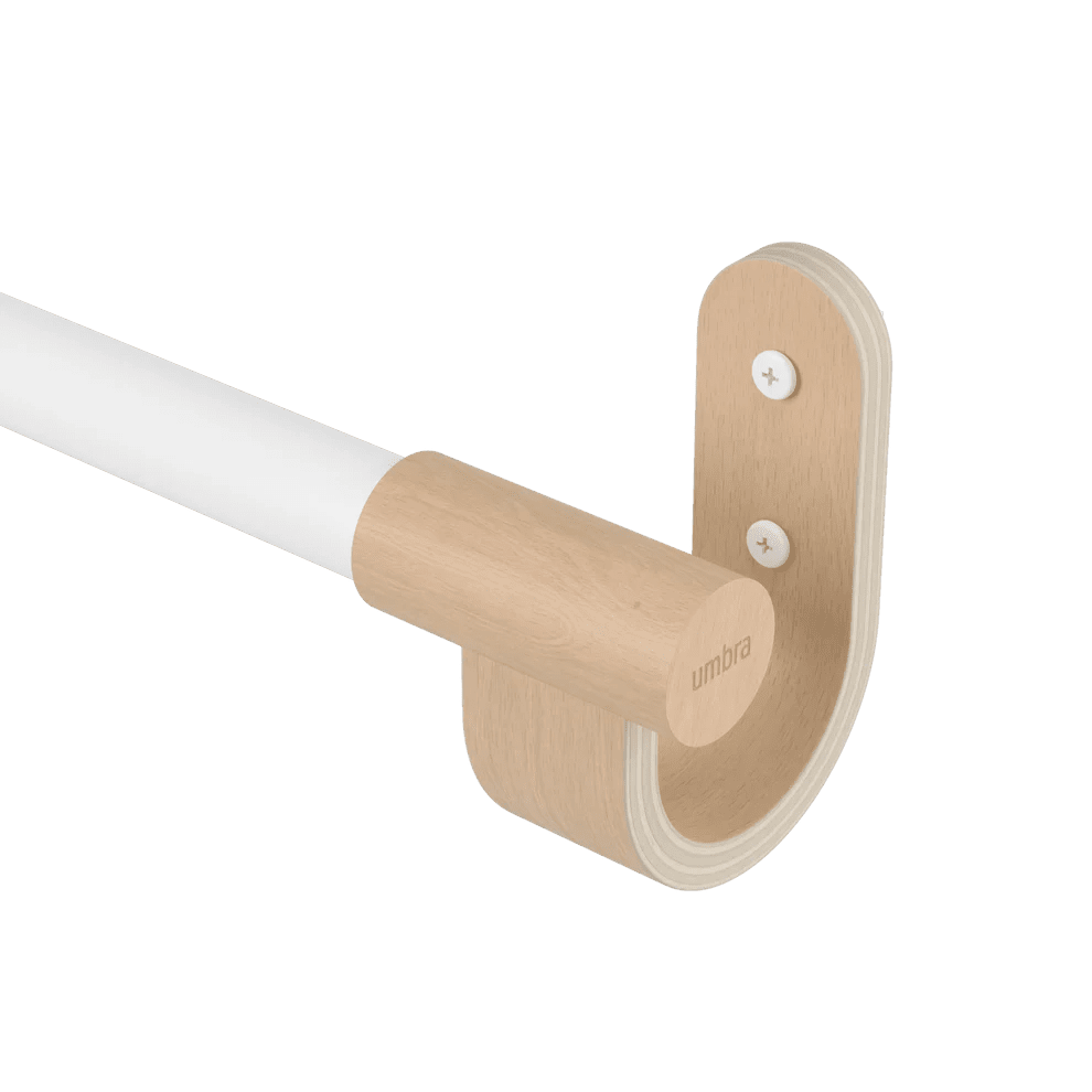 Umbra Bellwood Μεταλλικό Κουρτινόξυλο με Ξύλινα Τελειώματα - White / Natural