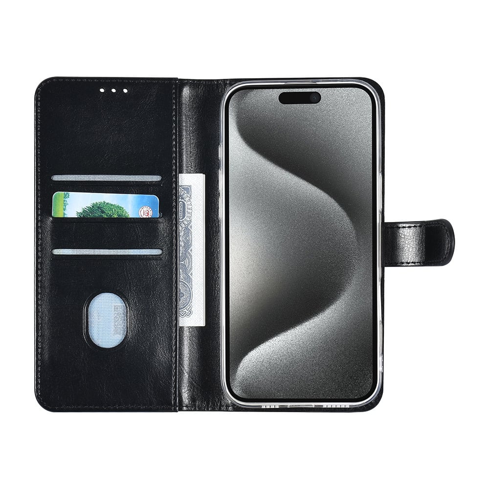 Tuniq iPhone 16 Pro Max - Θήκη Πορτοφόλι Stand από Δερματίνη - Black
