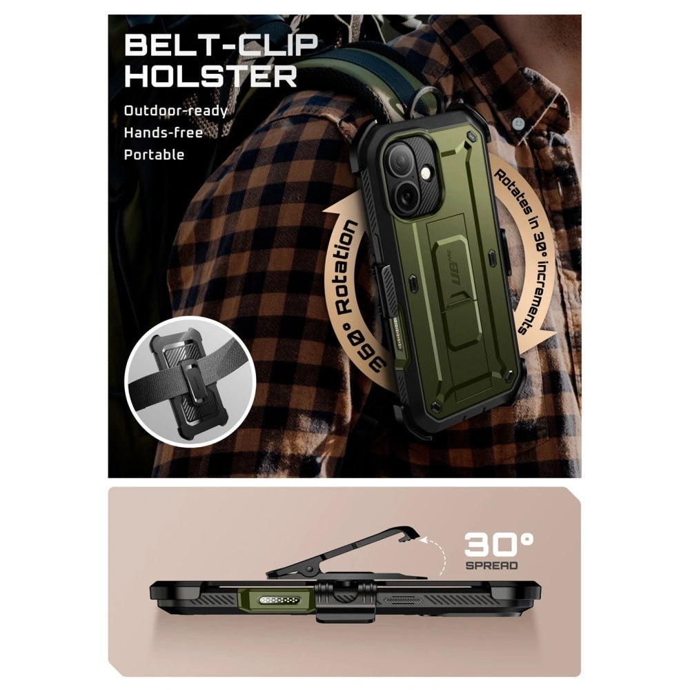 Supcase iPhone 17 - Unicorn Beetle Pro - Σκληρή Θήκη με Προστασία Οθόνης και Stand - Green