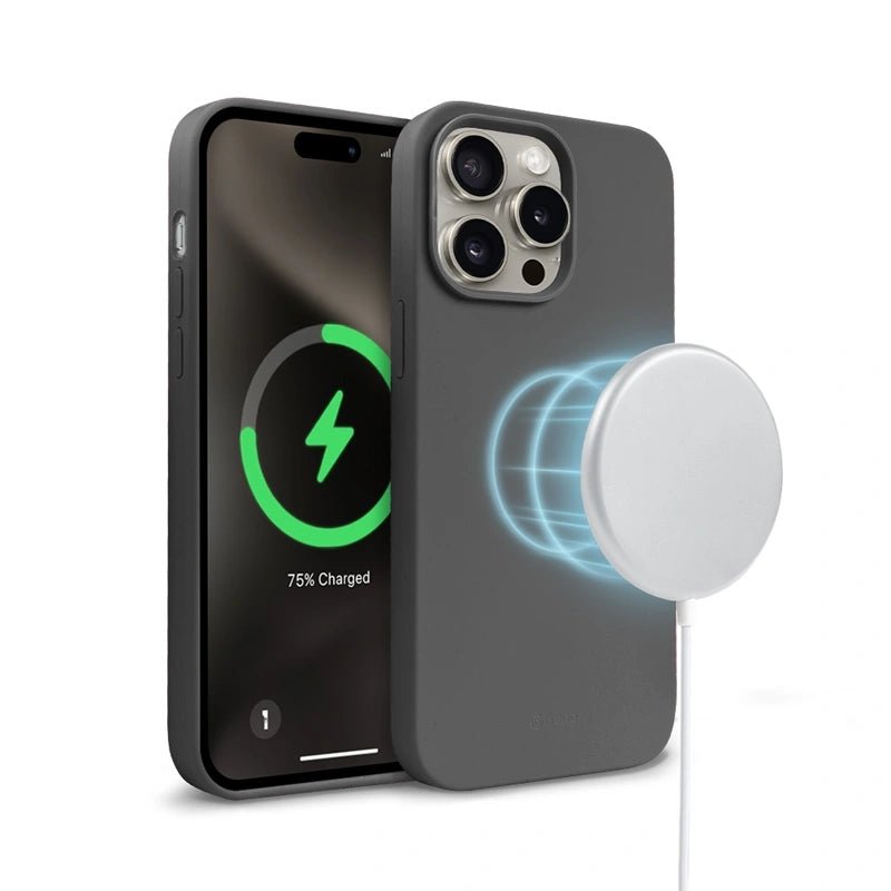 Crong iPhone 15 Pro Color Cover Magnetic - Θήκη Σιλικόνης με MagSafe - Titanium