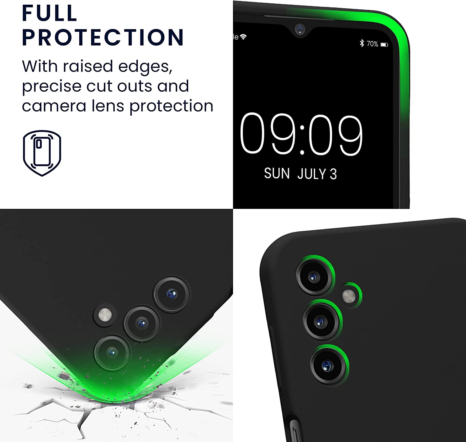 KW Samsung Galaxy A14 5G Θήκη Σιλικόνης Rubber TPU - Black - 60808.01