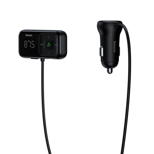 Baseus S - 16 Overseas Edition Bluetooth 5.0 FM Transmitter για Αναπαραγωγή Μουσικής / Κλήσεις και Φορτιστής Αυτοκινήτου - Black - CCMT000201