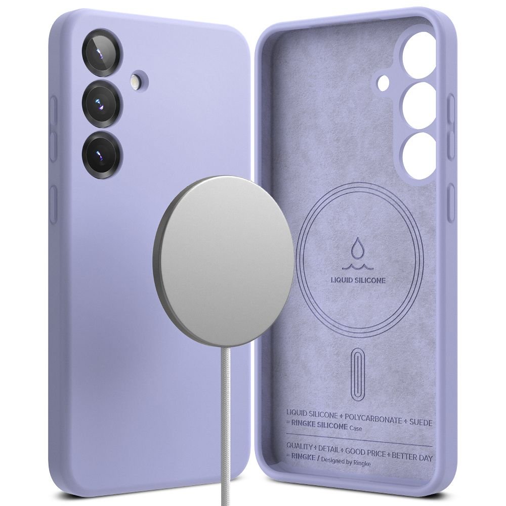 Ringke Samsung Galaxy S25 Silicone Magnetic MagSafe Case Θήκη Σιλικόνης με MagSafe - Lavender