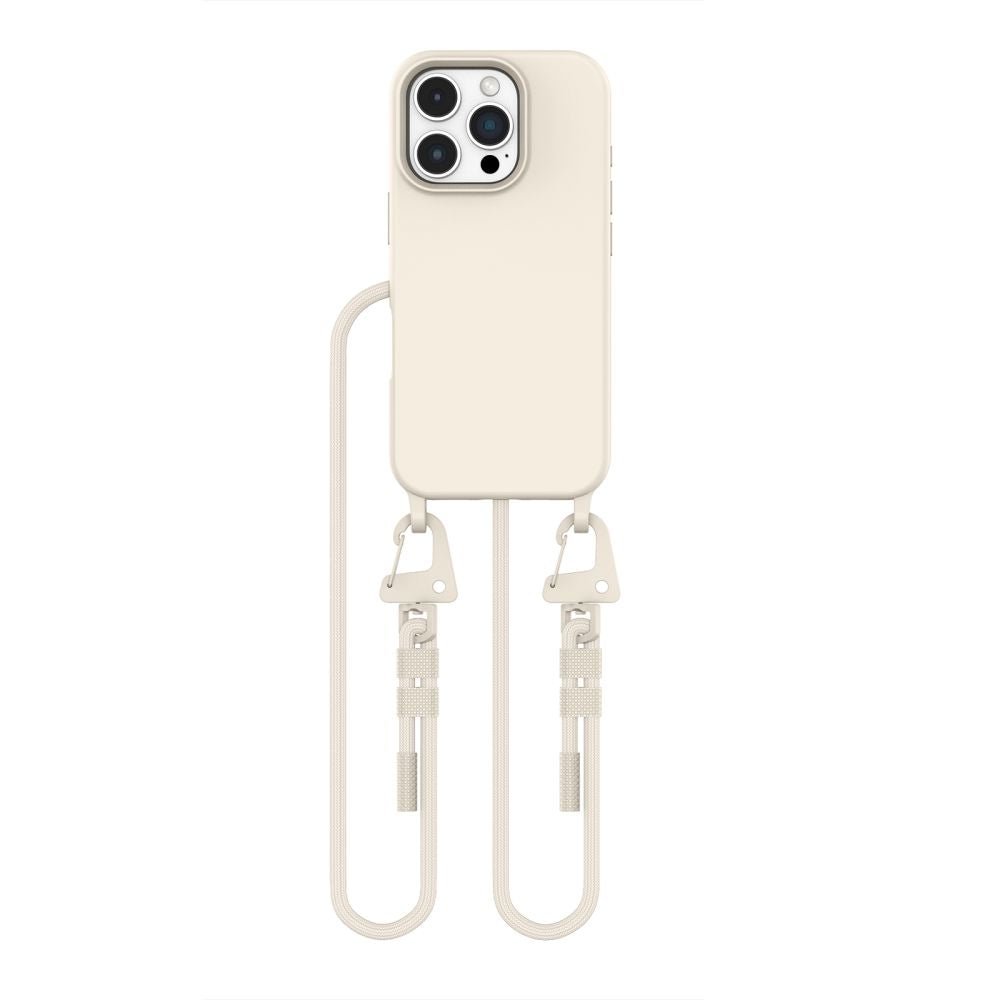 Tech - Protect iPhone 16 Pro MagNecklace - MagSafe Θήκη Σιλικόνης TPU με Pυθμιζόμενο Αποσπώμενο Κορδόνι - Latte