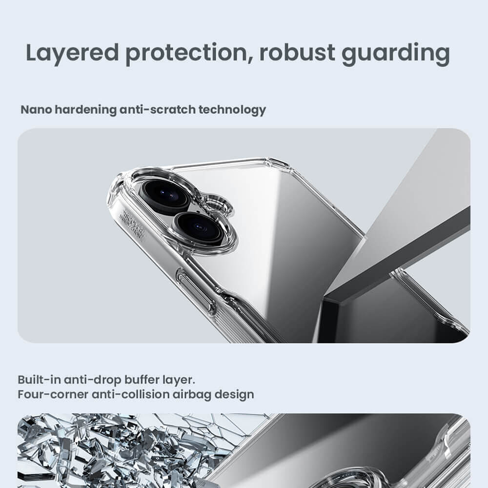 Nillkin iPhone 16 Plus Nature Pro - Σκληρή Θήκη με Πλαίσιο Σιλικόνης - Blue