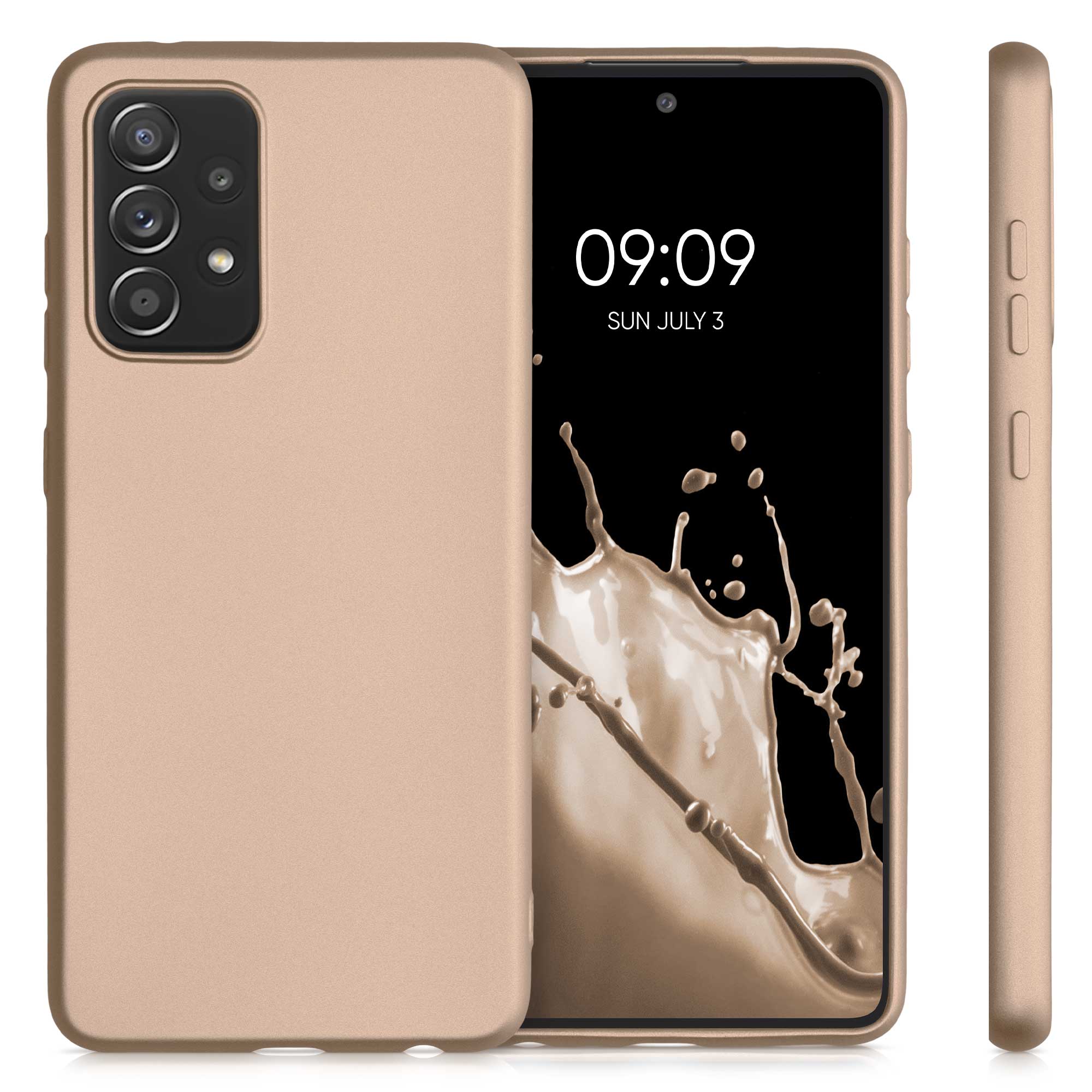 KW Samsung Galaxy A52 / A52 5G / A52s 5G Θήκη Σιλικόνης TPU - Metallic Gold - 54351.66