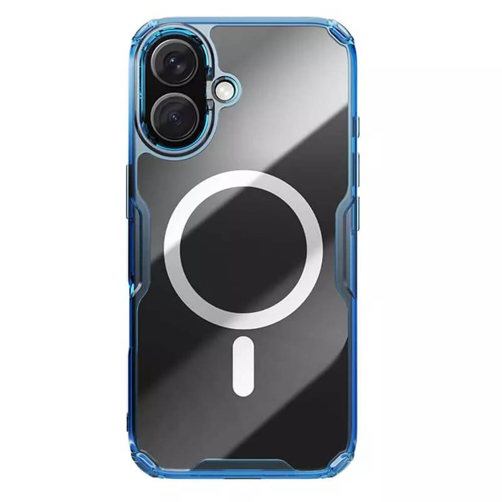 Nillkin iPhone 16 Nature Pro Magnetic - Σκληρή Θήκη με Πλαίσιο Σιλικόνης και MagSafe - Διάφανη / Blue
