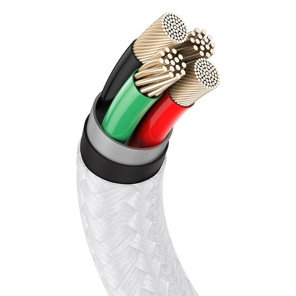 Baseus Cafule Metal Cable Lightning 2.4A - Καλώδιο Δεδομένων και Φόρτισης Lightning 2M - White - CALJK - B02