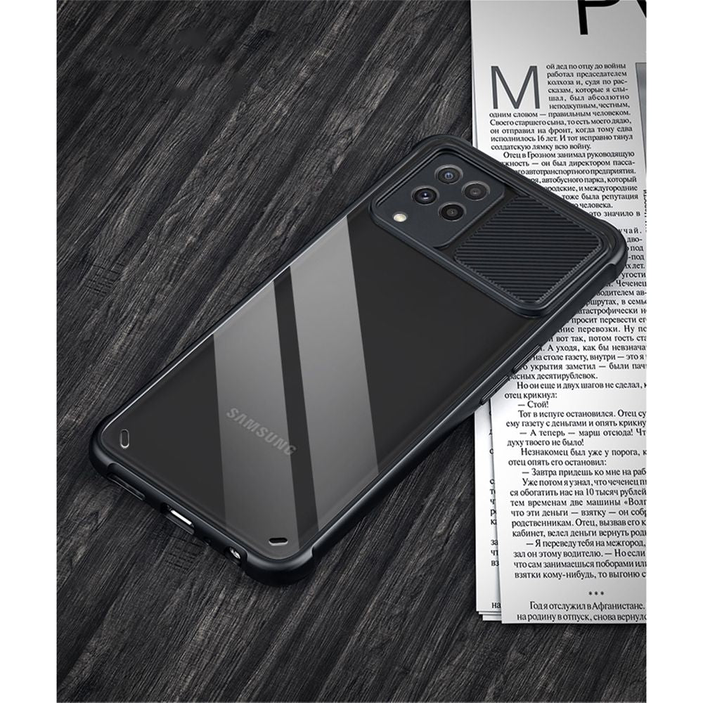 Tech - Protect Samsung Galaxy A22 4G Camshield Σκληρή Θήκη με Πλαίσιο Σιλικόνης - Black / Διάφανη