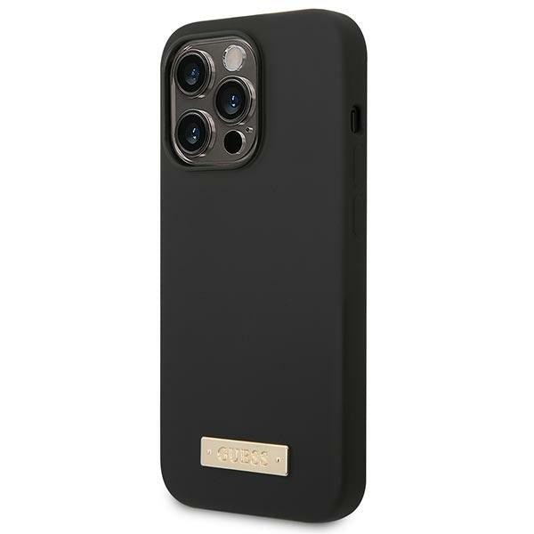 Guess iPhone 14 Pro Max Silicone Logo Plate MagSafe Θήκη Σιλικόνης με MagSafe - Black - GUHMP14XSBPLK