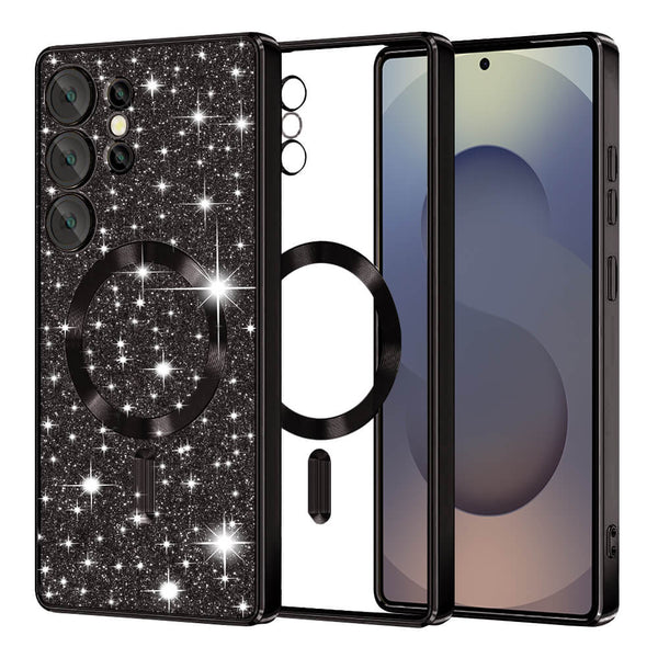 Techsuit Samsung Galaxy S25 Ultra - Luxury Glitter MagSafe - Θήκη Σιλικόνης - Black