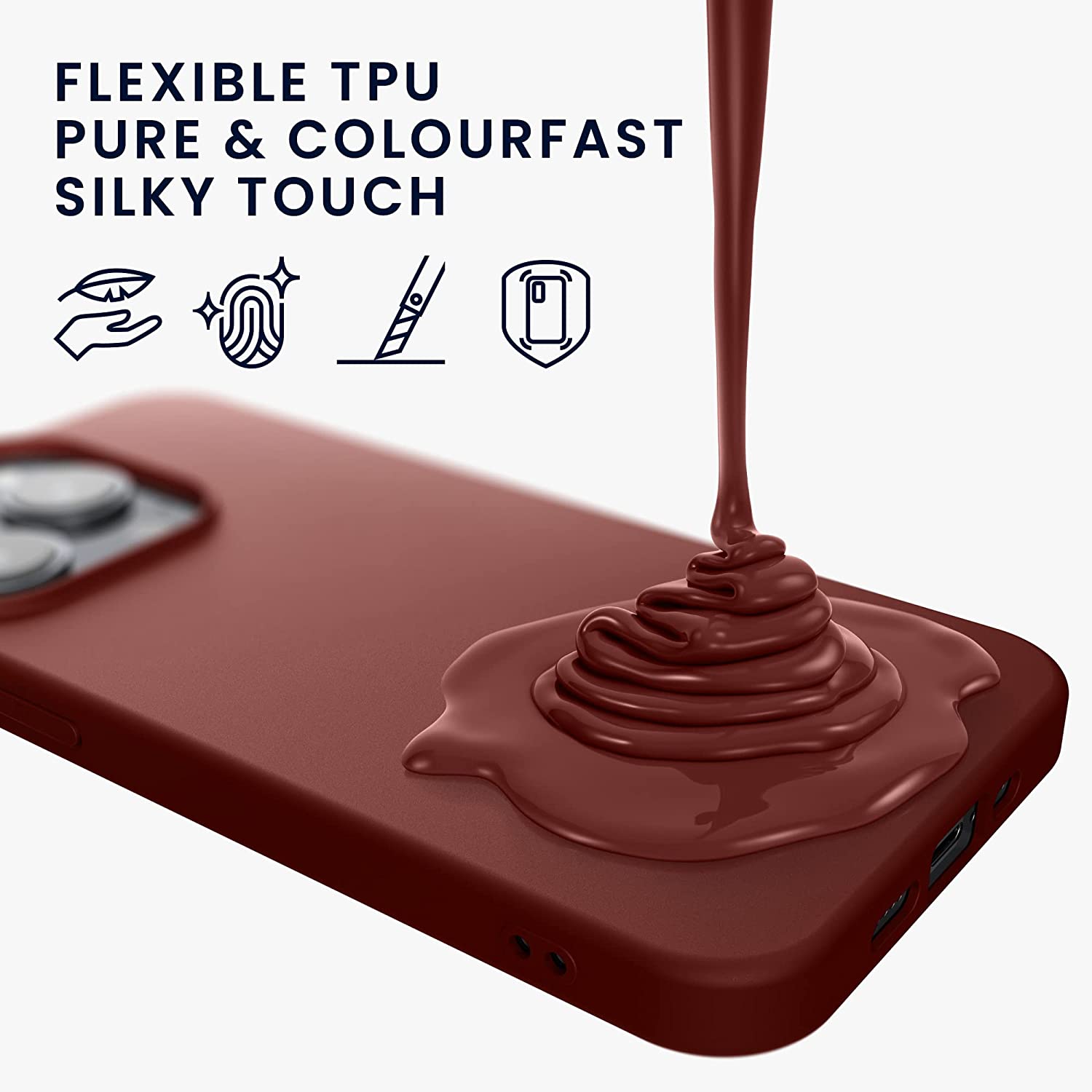 KW iPhone 14 Plus Λεπτή Θήκη Σιλικόνης TPU - Tawny Red - 59076.190
