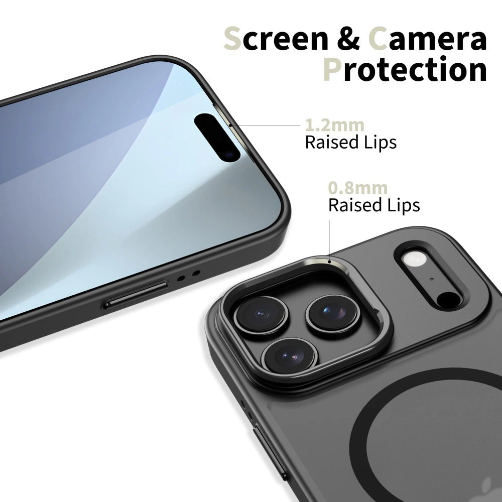 Tech - Protect iPhone 17 Pro Max - Magstand MagSafe - Σκληρή Θήκη με Πλαίσιο Σιλικόνης και Stand - Matte Black / Ημιδιάφανη
