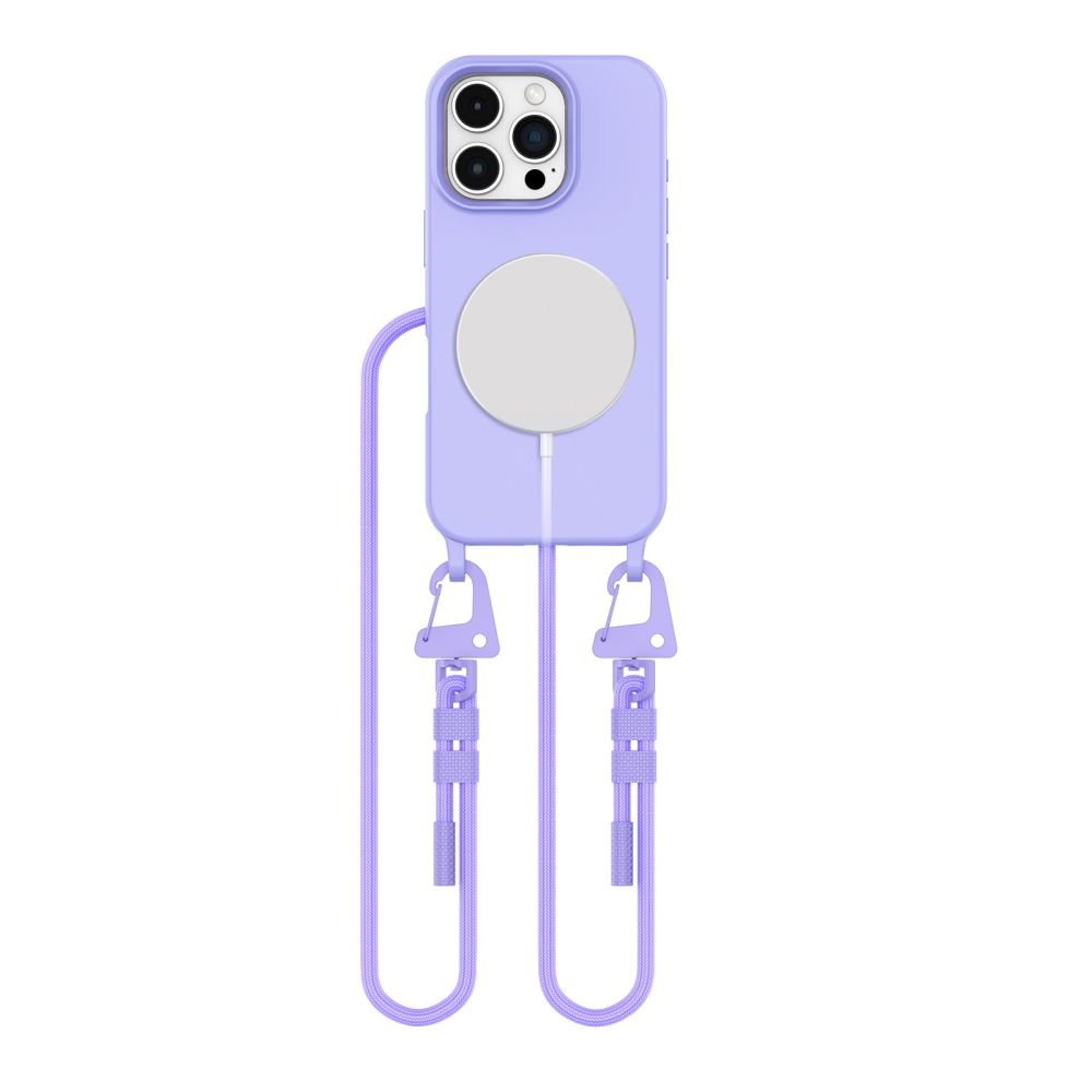 Tech - Protect iPhone 16 Pro MagNecklace - MagSafe Θήκη Σιλικόνης TPU με Pυθμιζόμενο Αποσπώμενο Κορδόνι - Lavender