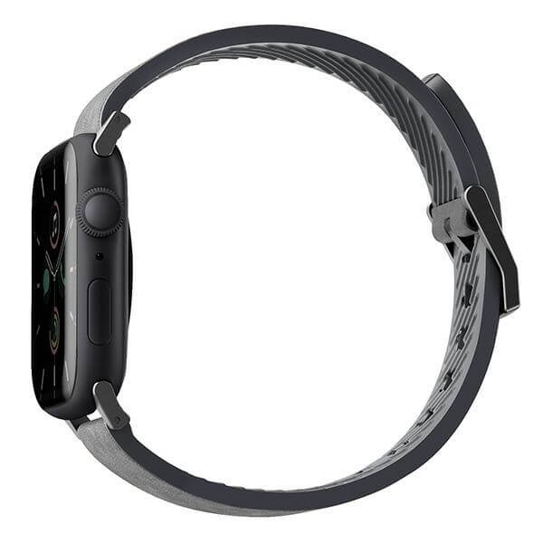 Uniq Λουράκι Apple Watch 2 / 3 / 4 / 5 / 6 / 7 / 8 / 9 / SE / ULTRA 1 / ULTRA 2 - 42 / 44 / 45 / 49 mm Straden Δερμάτινο Υβριδικό Λουράκι - Grey