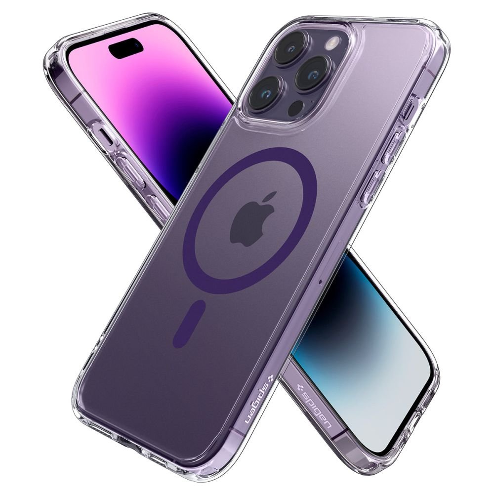 Spigen iPhone 14 Pro Ultra Hybrid Mag Σκληρή Θήκη με Πλαίσιο Σιλικόνης Και MagSafe - Deep Purple / Διάφανη