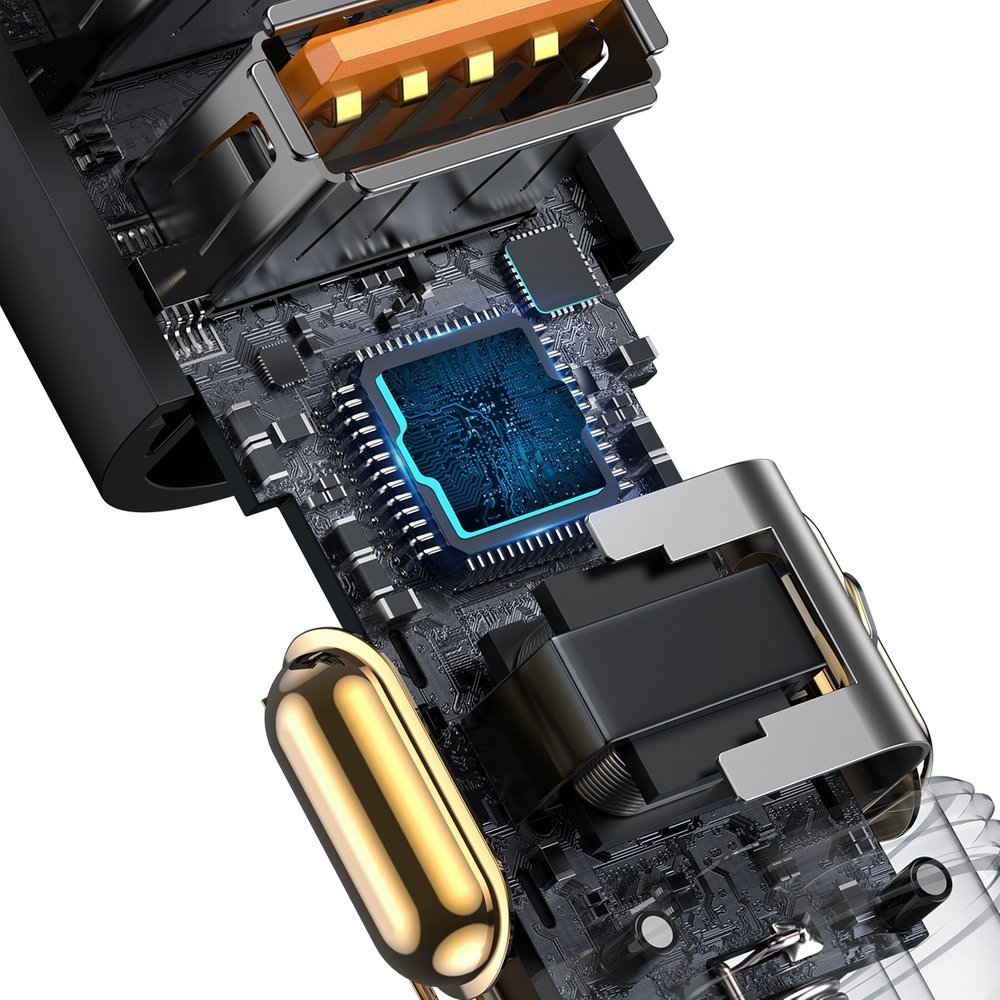 Baseus Share Together 120W Φορτιστής Αυτοκινήτου Γρήγορης Φόρτισης με 2 Θύρες USB - Grey - CCBT - D0G