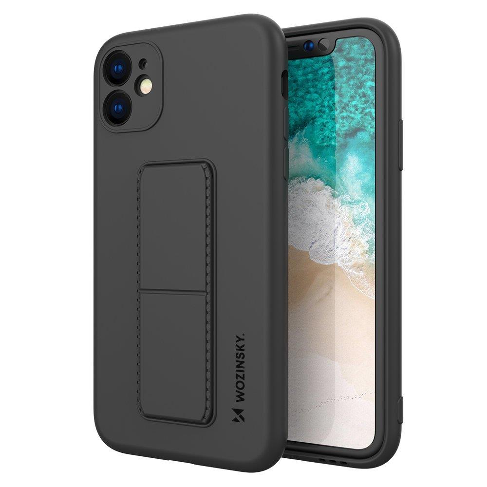 Wozinsky iPhone 12 Kickstand Case - Θήκη Σιλικόνης με Finger Holder και Stand - Black