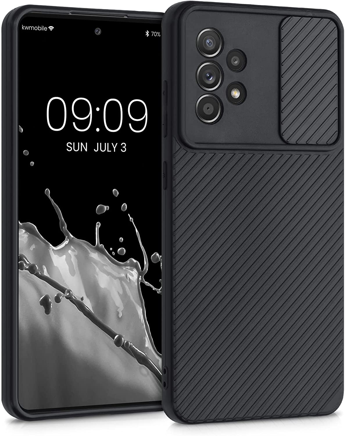 KW Samsung Galaxy A52 / A52 5G / A52s 5G Θήκη Σιλικόνης με Κάλυμμα για την Κάμερα - Black - 56850.01