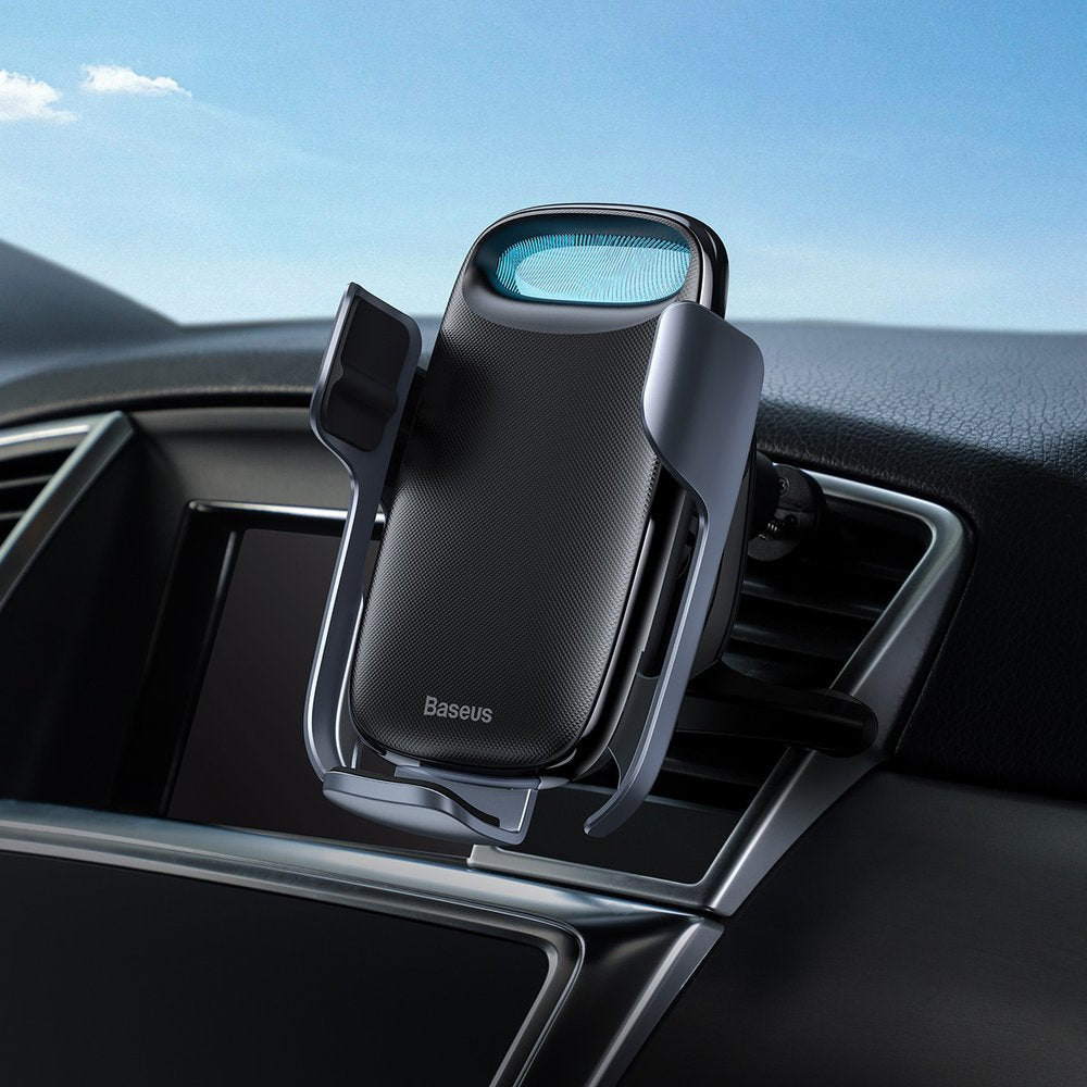 Baseus Milky Way Electric Bracket Universal Βάση Αυτοκινήτου Αεραγωγού με Ασύρματη Φόρτιση Qi Charge - Black - WXHW02 - 01