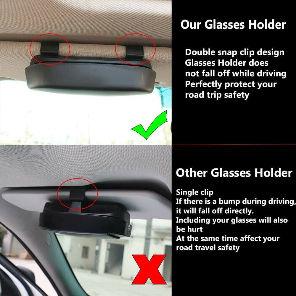 Techsuit Sun Visor Glasses Case with Easy Mount Clamp - Θήκη Γυαλιών για το Σκίαστρο - Black - CSV - V2